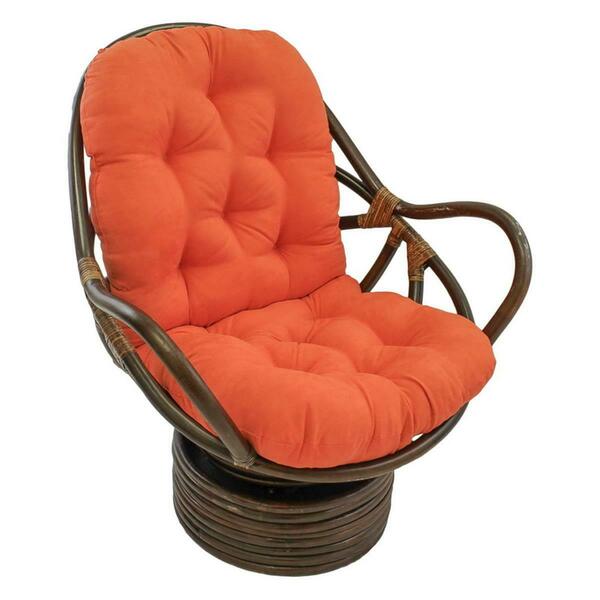 International Caravan Rattan Swivel Rocker with Micro Suede Cushion, Tangerine Dream 3310-MS-TD